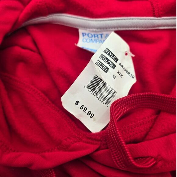 XFL DC Defenders Red Long Sleeve Hoodie Medium Collectible Unisex - Picture 4 of 9